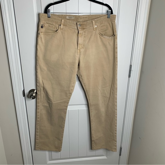 AG Adriano Goldschmied khaki tailored leg the graduate pants size‎ 36 x 32 - Picture 1 of 12